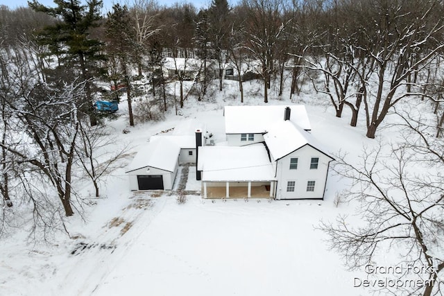 view of snowy aerial view