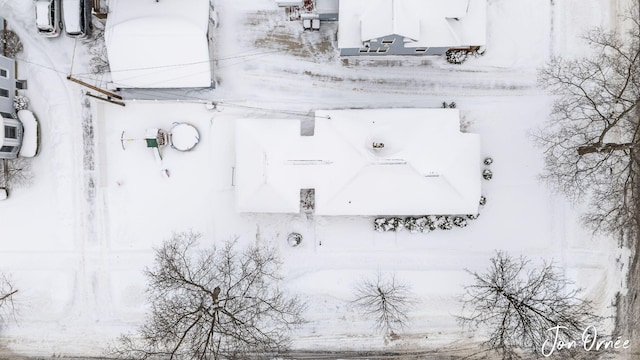 view of snowy aerial view