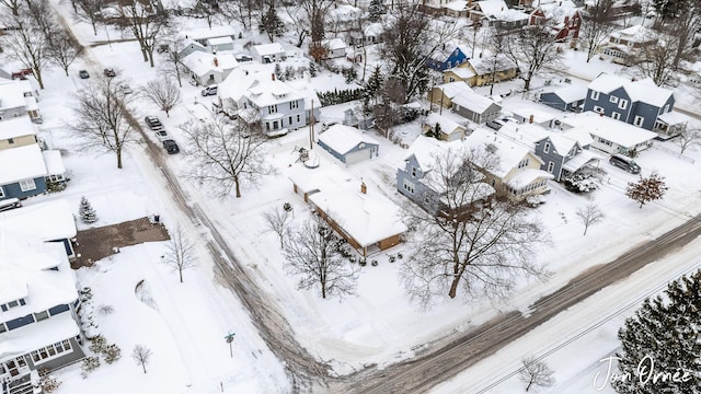 view of snowy aerial view