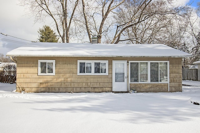 view of single story home