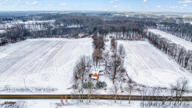 view of snowy aerial view