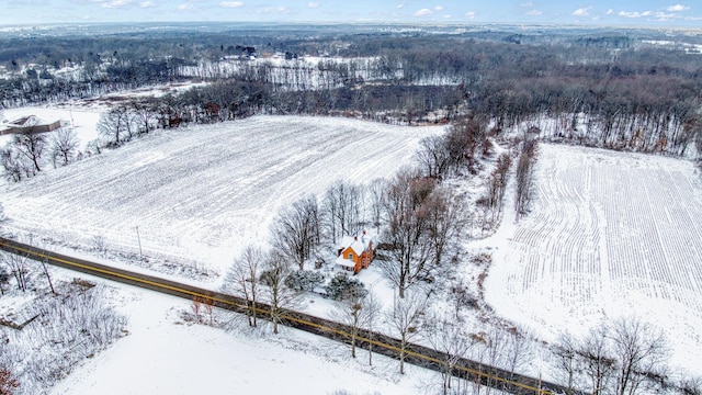 view of snowy aerial view