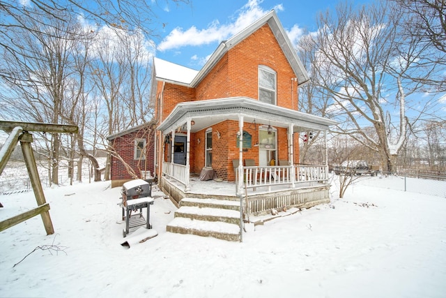 view of front of property with covered porch