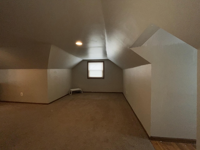 additional living space with vaulted ceiling