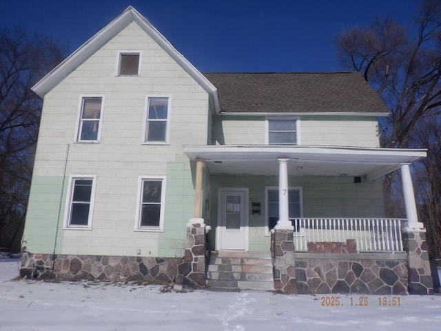 view of front of home with a porch