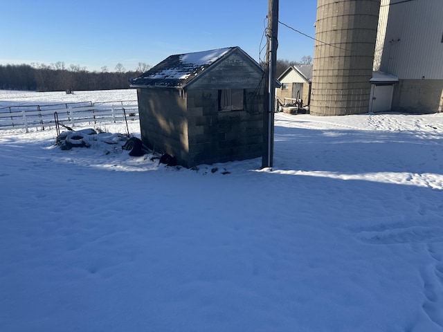 view of snow covered structure