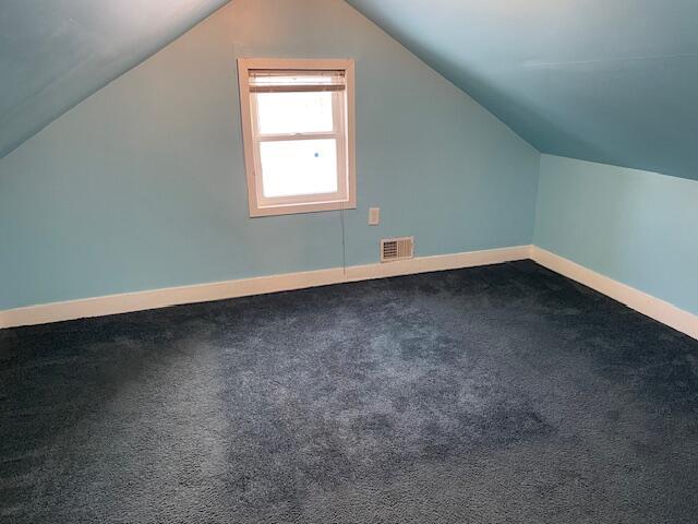 bonus room with vaulted ceiling and carpet