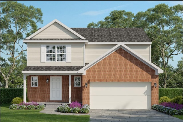 view of front facade with a garage