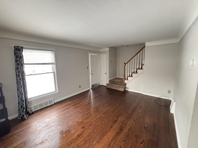 interior space featuring dark hardwood / wood-style floors