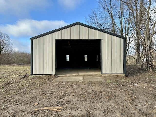 view of outbuilding featuring a garage