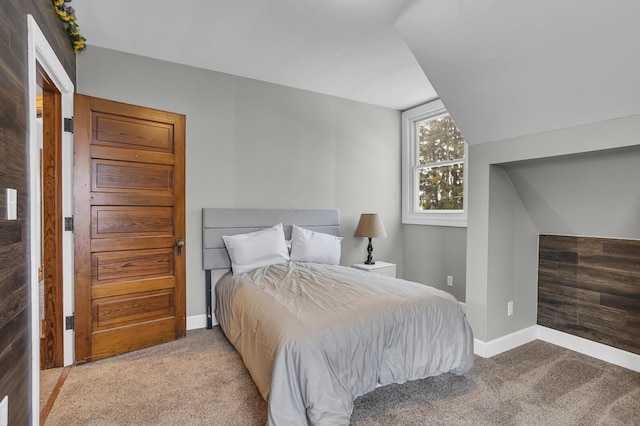 bedroom with light carpet