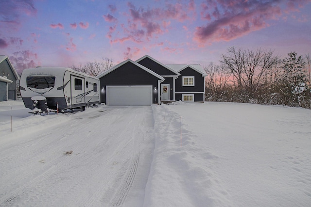 view of front of house with a garage