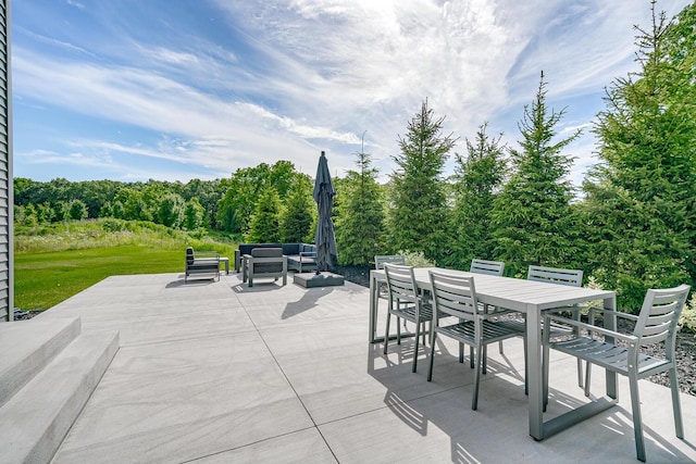 view of patio / terrace with an outdoor living space