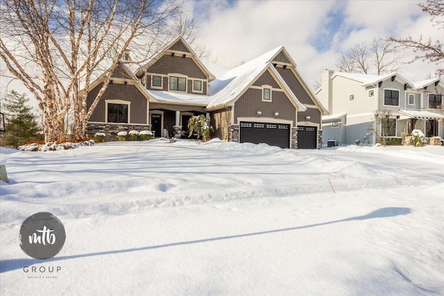 craftsman-style house featuring a garage