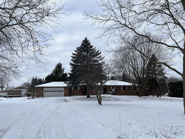 exterior space with a garage