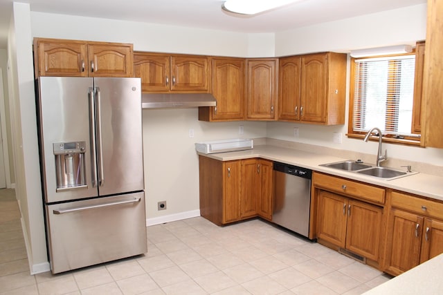 kitchen with appliances with stainless steel finishes and sink