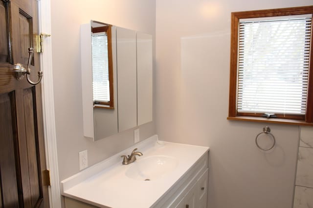 bathroom with vanity and plenty of natural light