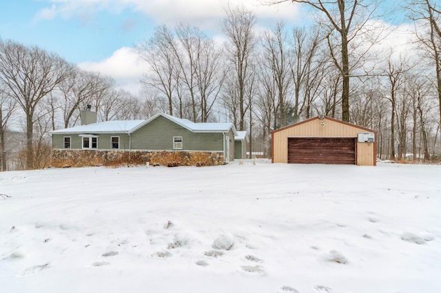 exterior space featuring a garage