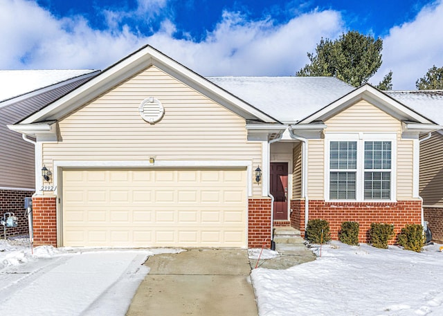 view of front facade with a garage