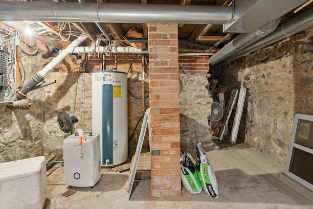 utility room featuring electric water heater