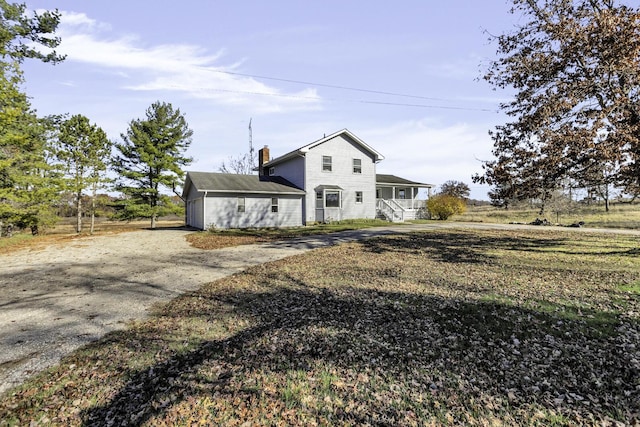 view of front facade featuring covered porch