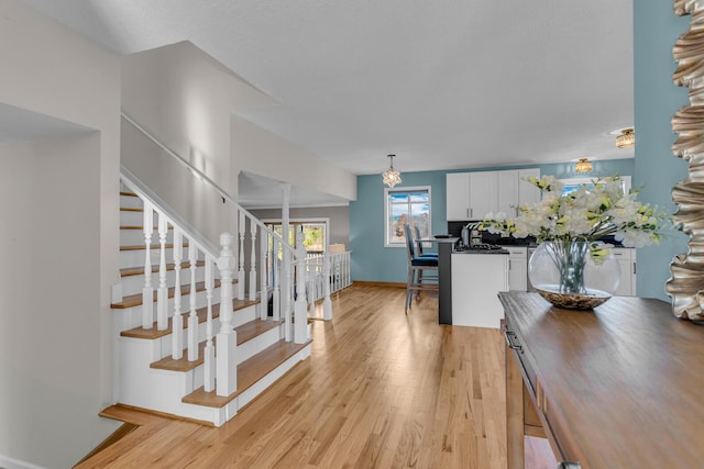 interior space with light hardwood / wood-style floors