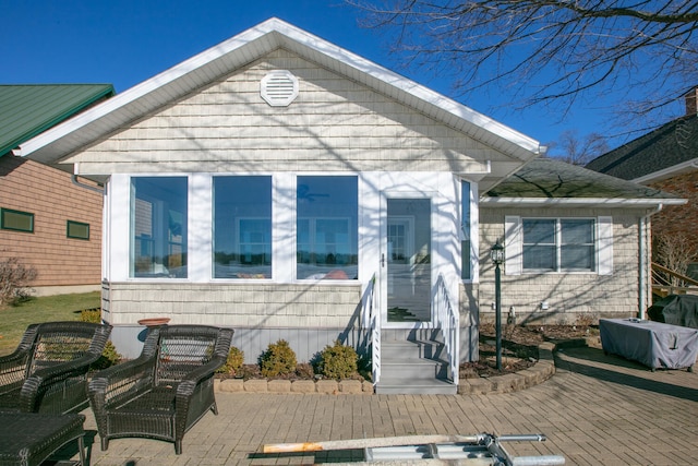 view of front facade featuring a patio area