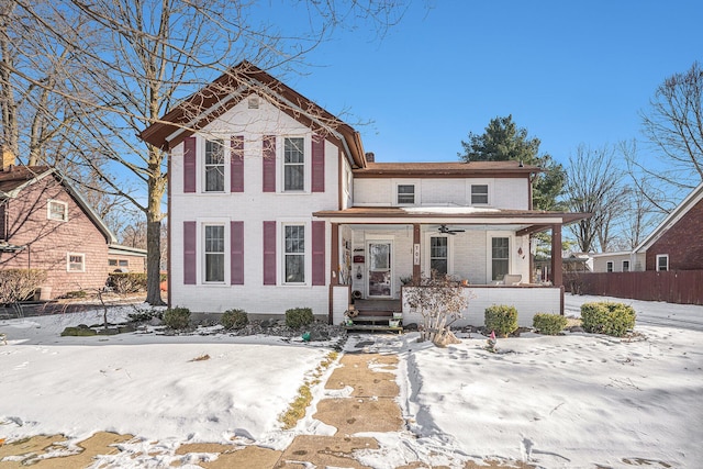 front of property featuring a porch