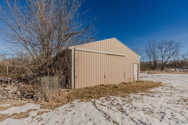 view of snow covered structure