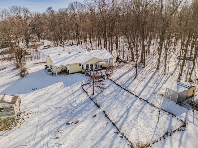 view of snowy aerial view