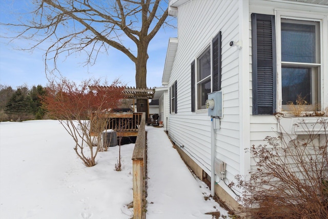 view of snowy exterior