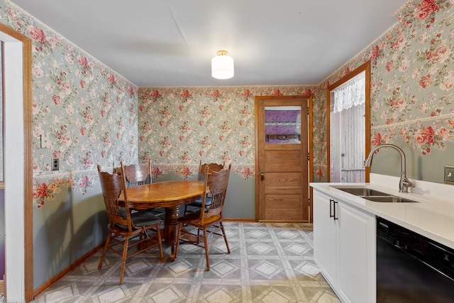 dining room featuring sink