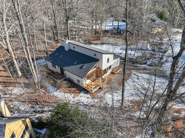 view of snowy aerial view