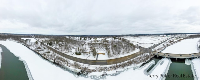 view of snowy aerial view