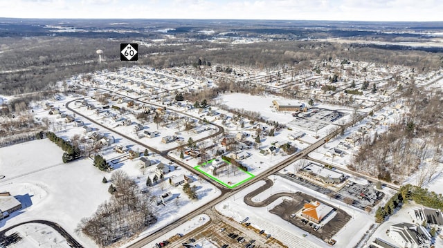 view of snowy aerial view