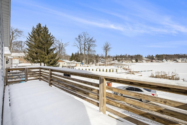 view of yard covered in snow