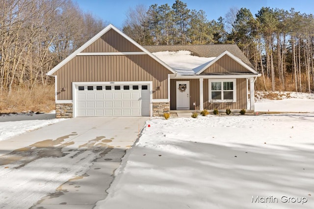 view of front of house with a garage