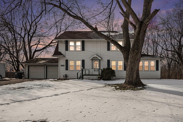 view of front of house with a garage