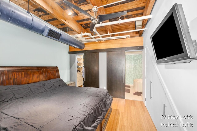 bedroom featuring light hardwood / wood-style floors