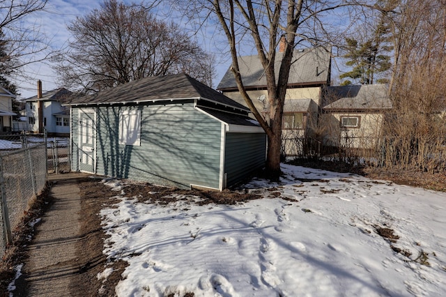 view of snow covered structure