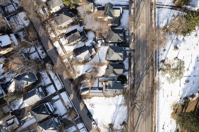 view of snowy aerial view