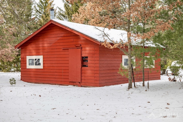 view of snow covered structure