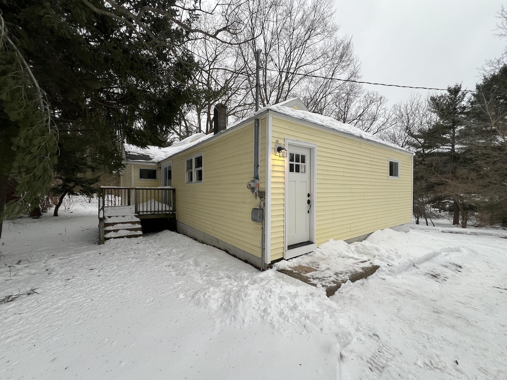 view of snow covered structure