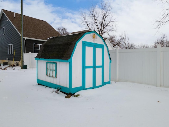 view of snow covered structure