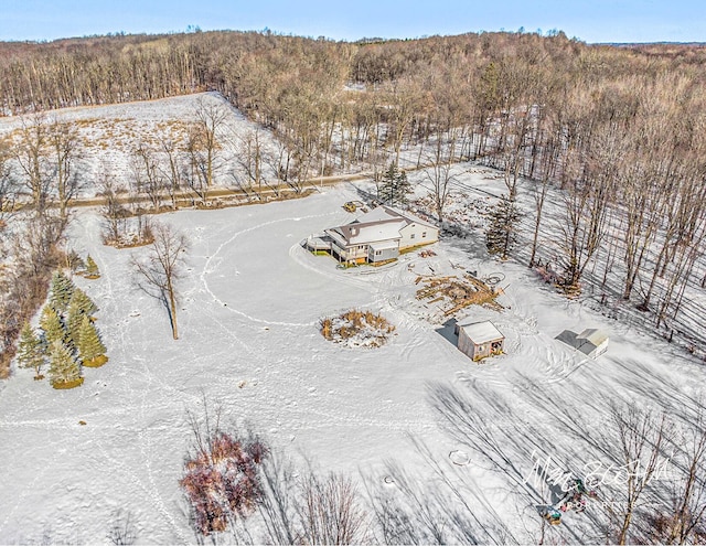 view of snowy aerial view