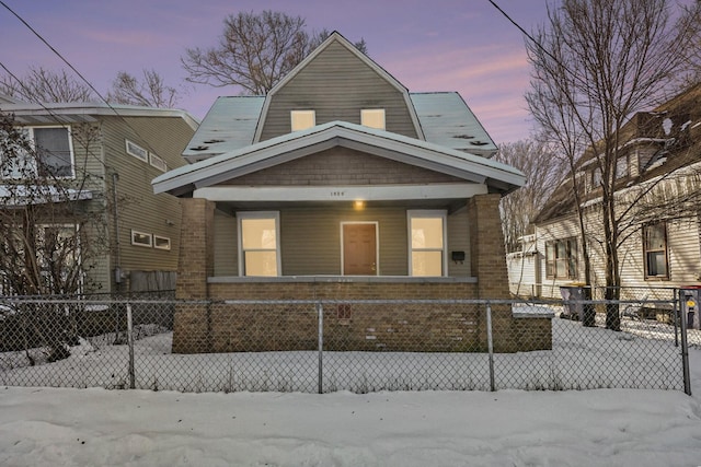 view of front of home with covered porch