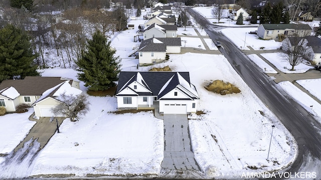 view of snowy aerial view