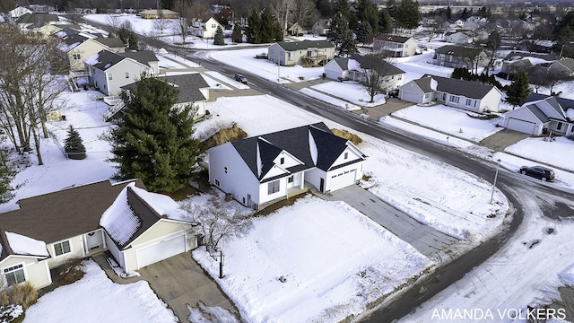 view of snowy aerial view