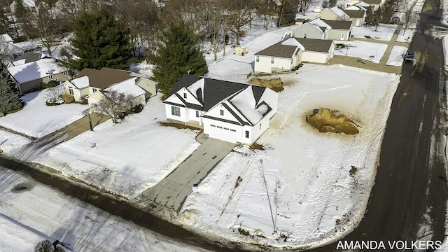 view of snowy aerial view