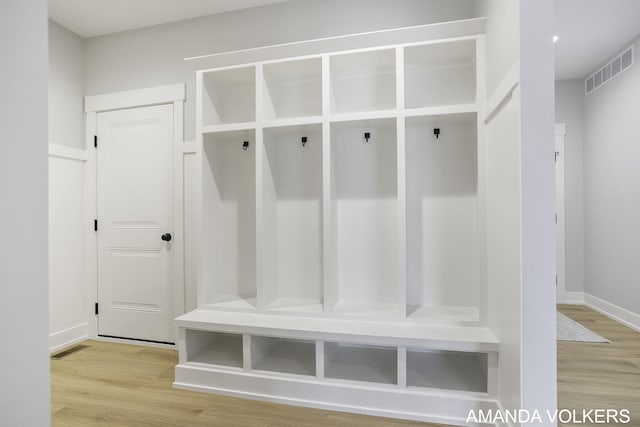 mudroom featuring light hardwood / wood-style floors